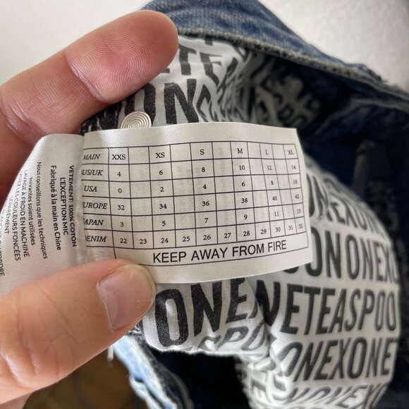 One Teaspoon Bandits High Waist Short Blue Society Cut-off Jean Shorts Size 24 - Picture 9 of 10